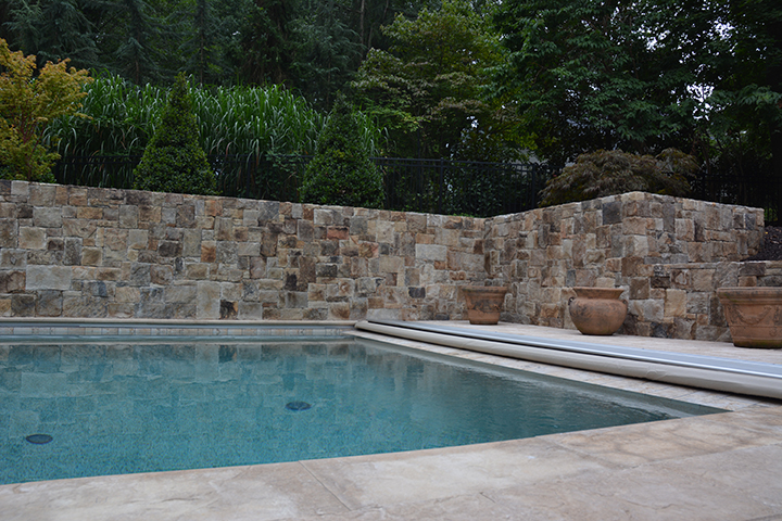 Kingston Pool Walls Project, Real Stone Veneer, Natural Stone Veneer, Sawn Thin Stone Veneer