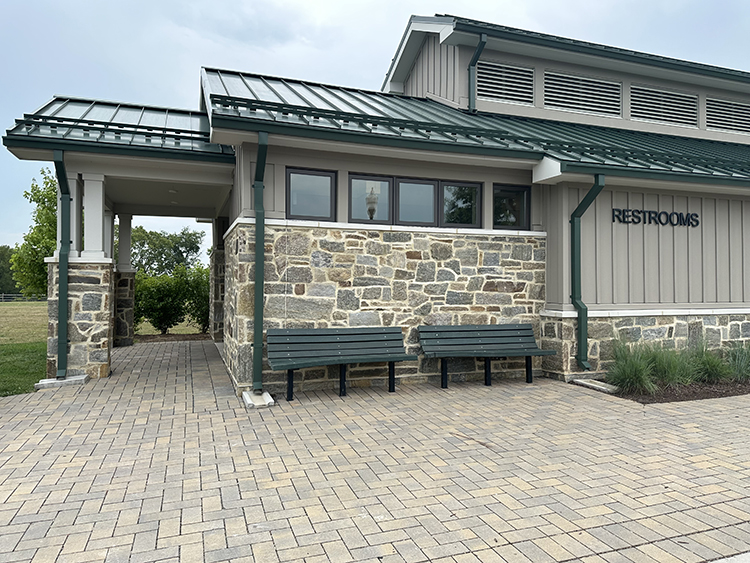 NF Ramone Brown Rec Center Side 3 Park facilities with Natural Facing Ramone Brown Mosaic real stone veneer