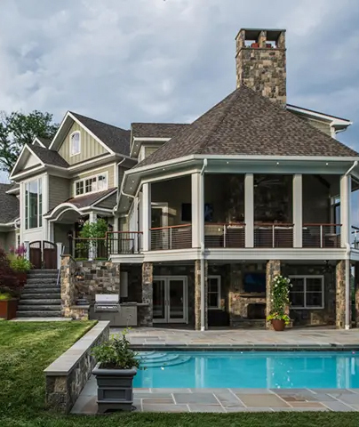Natural Facing Pinehurst Ledgestone home exterior